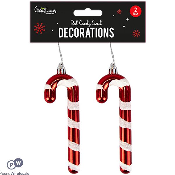 Christmas Red Candy Sweet Decorations 2 Pack