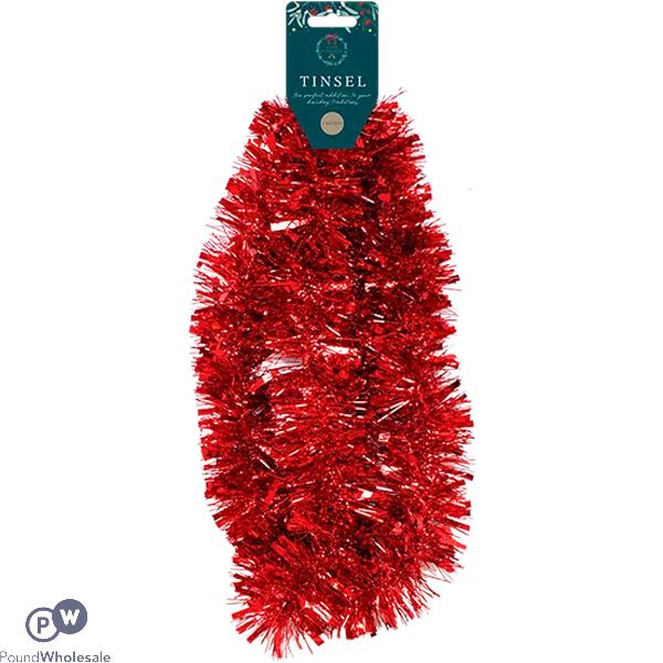 Christmas Red Tinsel 2m