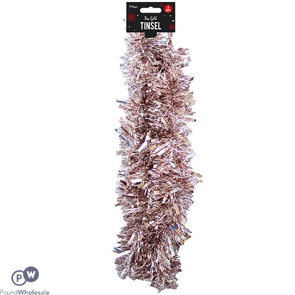 Christmas Rose Gold Tinsel 2m