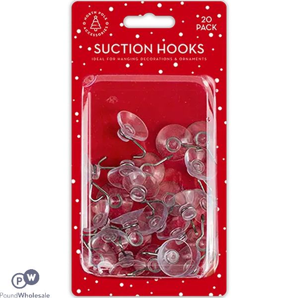 North Pole Accessories Suction Hooks 2.4cm 20 Pack