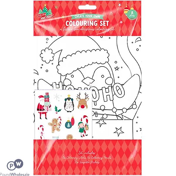 Santa Loves Kids Crafts A4 Create Your Own Christmas Colouring Set