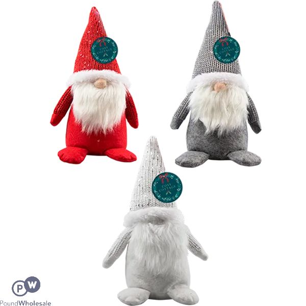 Christmas Sequin Plush Hat Gonk 27cm Assorted Colours