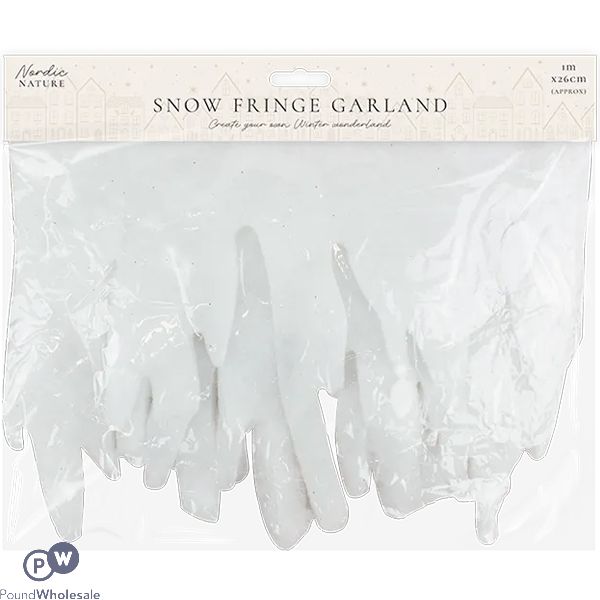 Christmas Snow Fringe Garland 1m X 26cm