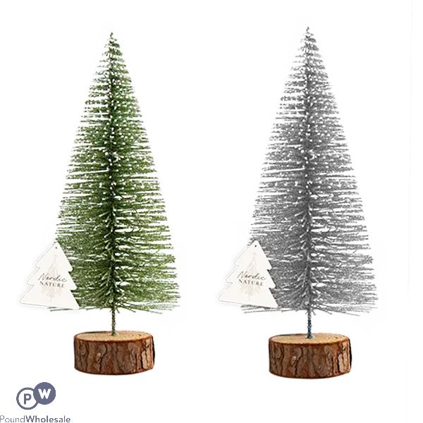 Christmas Nordic Bottle Brush Xmas Tree Decoration 16cm Assorted Colours