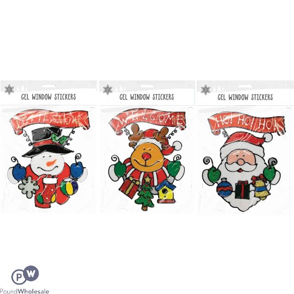 Christmas Gel Figures Window Stickers Assorted