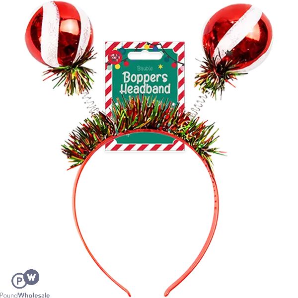 Jolly Christmas Tinsel Bauble Boppers Headband