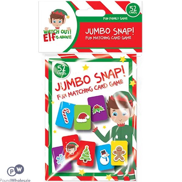 Christmas Elf Jumbo Snap Card Game Set 52 Pack