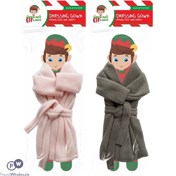 Elf Dressing Gown 21cm X 26cm Assorted Colours
