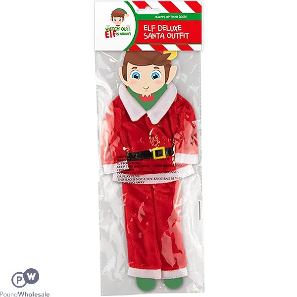 Christmas Elf Deluxe Polyester Santa Outfit
