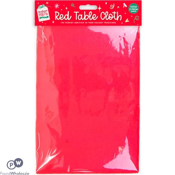 Christmas Party 45gsm Peva Red Tablecloth 132cm X 178cm