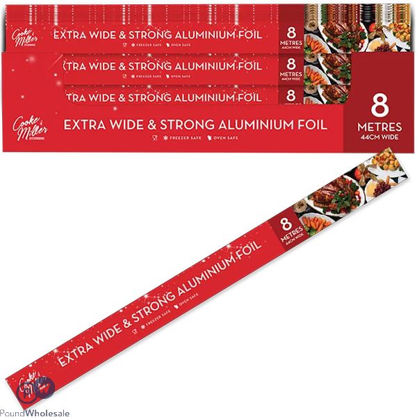 Cooke & Miller Extra Wide & Strong Aluminium Kitchen Foil 44cm X 8m Cdu