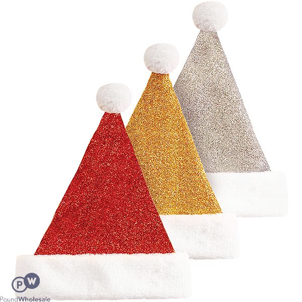 Metallic Santa Hats Assorted Colours