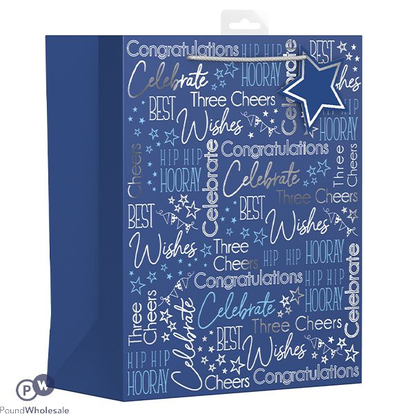 Giftmaker Male Blue Celebration Gift Bag Large
