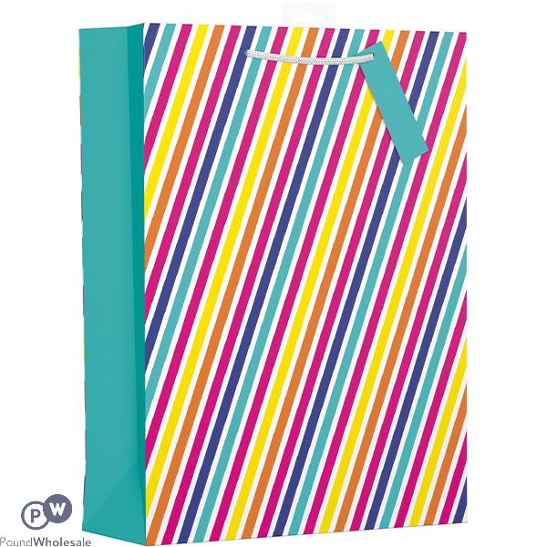 Giftmaker Rainbow Stripes Gift Bag Xl
