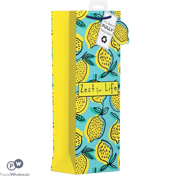 GIFTMAKER ZEST FOR LIFE LEMON GIFT BAG BOTTLE