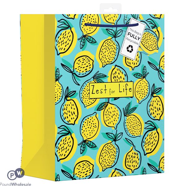 Giftmaker Zest For Life Lemon Gift Bag Large