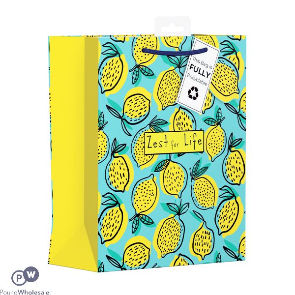 Giftmaker Zest For Life Lemon Gift Bag Medium