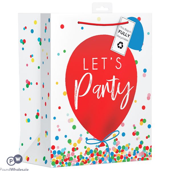 GIFTMAKER LET'S PARTY BALLOON GIFT BAG LARGE