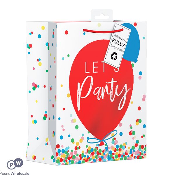 GIFTMAKER LET'S PARTY BALLOON GIFT BAG MEDIUM