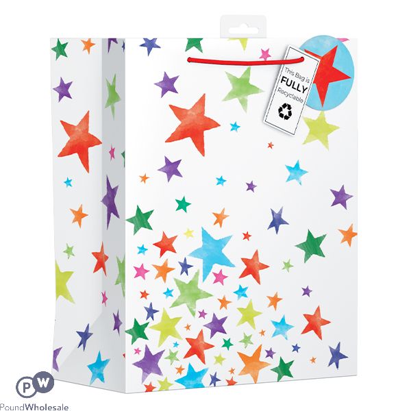 GIFTMAKER BRIGHT STARS RECYCLABLE GIFT BAG LARGE