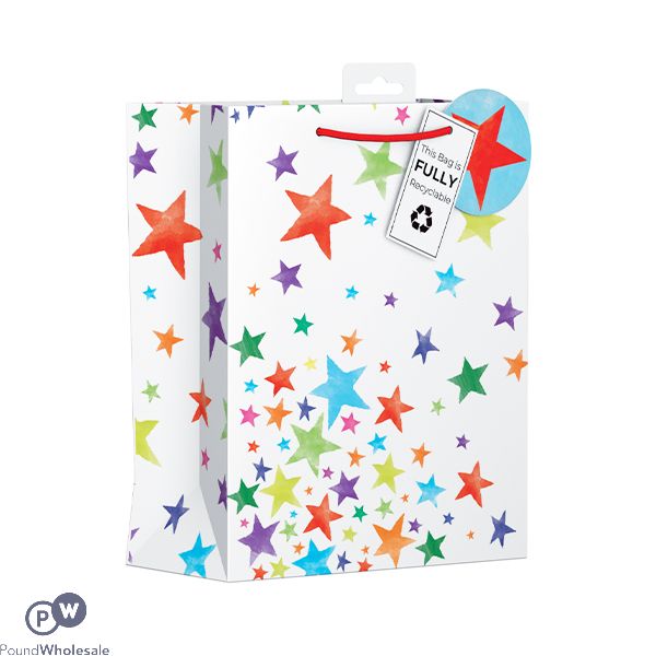 GIFTMAKER BRIGHT STARS RECYCLABLE GIFT BAG MEDIUM