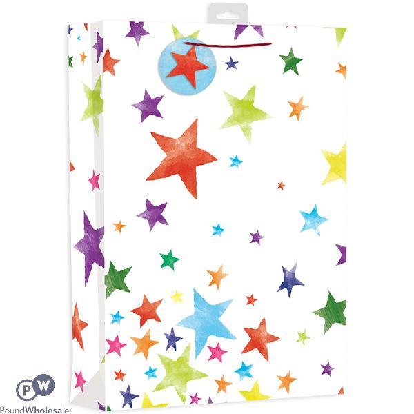 Giftmaker Bright Coloured Stars Gift Bag Xl