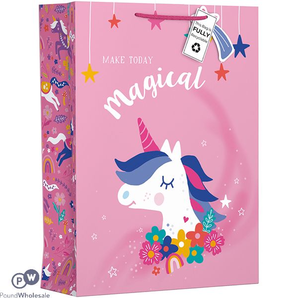 Giftmaker Pink Magical Unicorn Gift Bag Xl