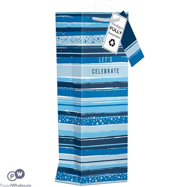 Giftmaker Celebrate Stripe Gift Bag Bottle