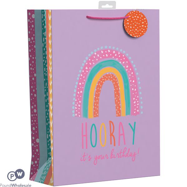 Giftmaker Hooray Birthday Rainbow Gift Bag Xl
