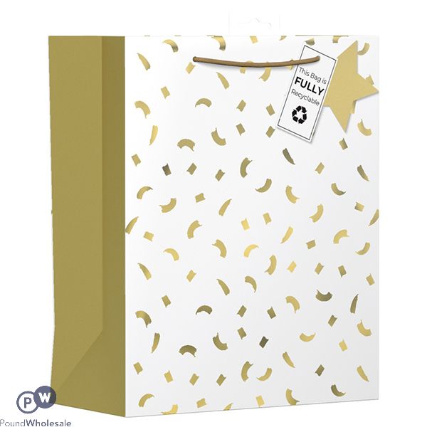 Giftmaker Gold Confetti Gift Bag Large