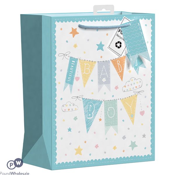 Giftmaker Beautiful Baby Boy Gift Bag Large