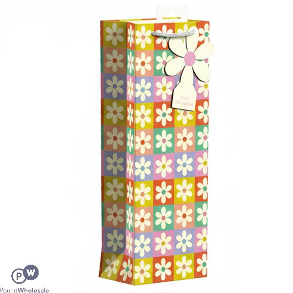 Giftmaker Retro Floral Gift Bag Bottle