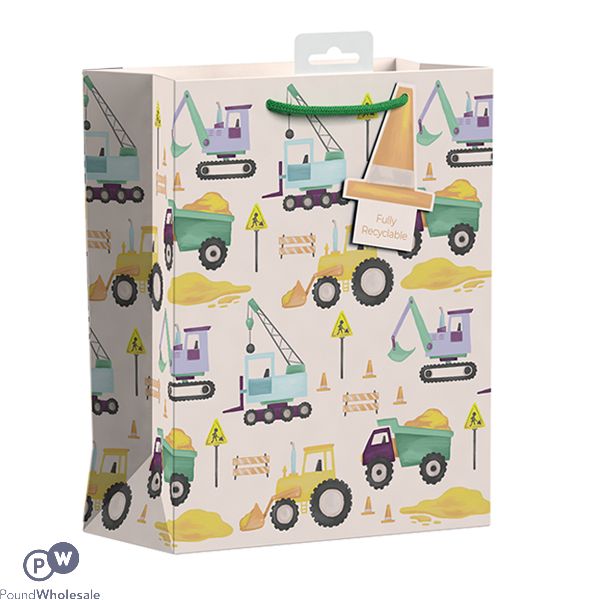 Giftmaker Diggers & Trucks Gift Bag Medium