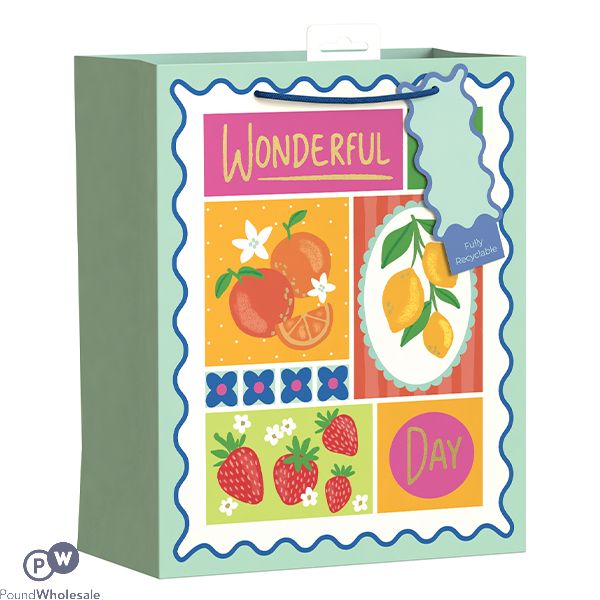 Giftmaker Wonderful Day Fruit Market Gift Bag Large