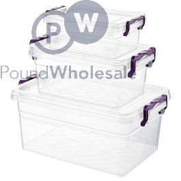 Wholesale Asude Triple Transparent Storage Container Set Medium 3pc ...