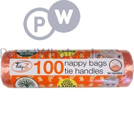 Wholesale Tidyz Extra Strong Nappy Bags On A Roll With Tie Handles