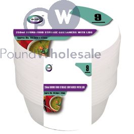 Wholesale Did Round Food Storage Containers With Lids 250ml 9 Pack ...