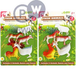 Wholesale Red Deer Toys Farm Animals Set 9pc | Pound Wholesale