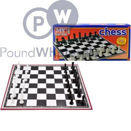 My Traditional Black & White Chess Board Set box view