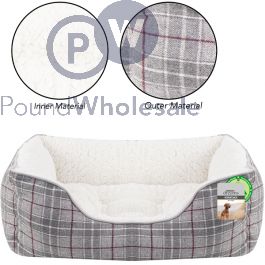 Plaid dog bed sale