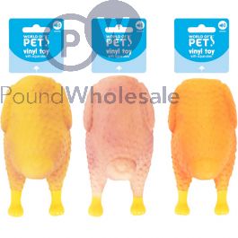 Wholesale World Of Pets Squeaky Vinyl Roast Chicken Dog Toy Assorted Colours Pound Wholesale