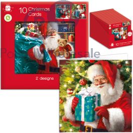 Wholesale Giftmaker Square Santa Christmas Cards 10 Pack Cdu Assorted ...