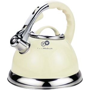 Prima Cream & Chrome Stainless Steel Whistling Kettle 3.5l