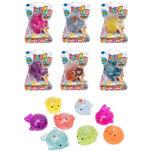 Squish Meez Light-up Stick-i-mals Cdu Assorted