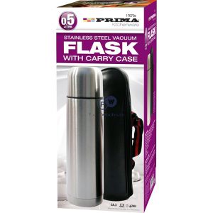 Prima Stainless Steel Flask With Carry Case 0.5l Boxed