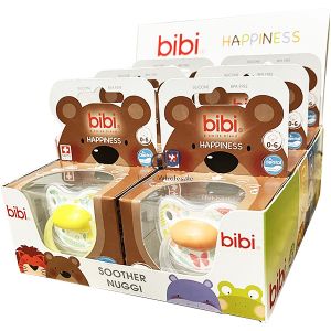 Bibi Happiness 0-6 Months Dental Favourites Silicone Soother Cdu Assorted