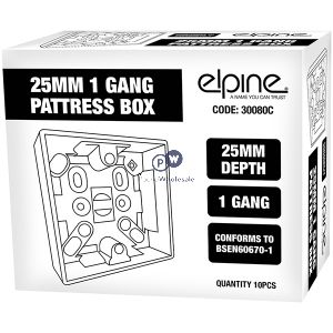 Elpine 1 Gang Pattress Box 25mm
