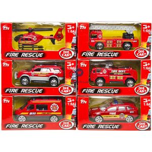 Die-cast 1:64 Fire Rescue Vehicle Toys Cdu Assorted