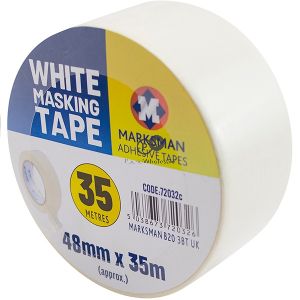 Marksman White Masking Tape 48mm X 35m Side View