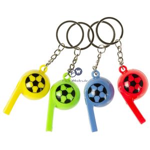 Football Key Ring Whistle Assorted Colours